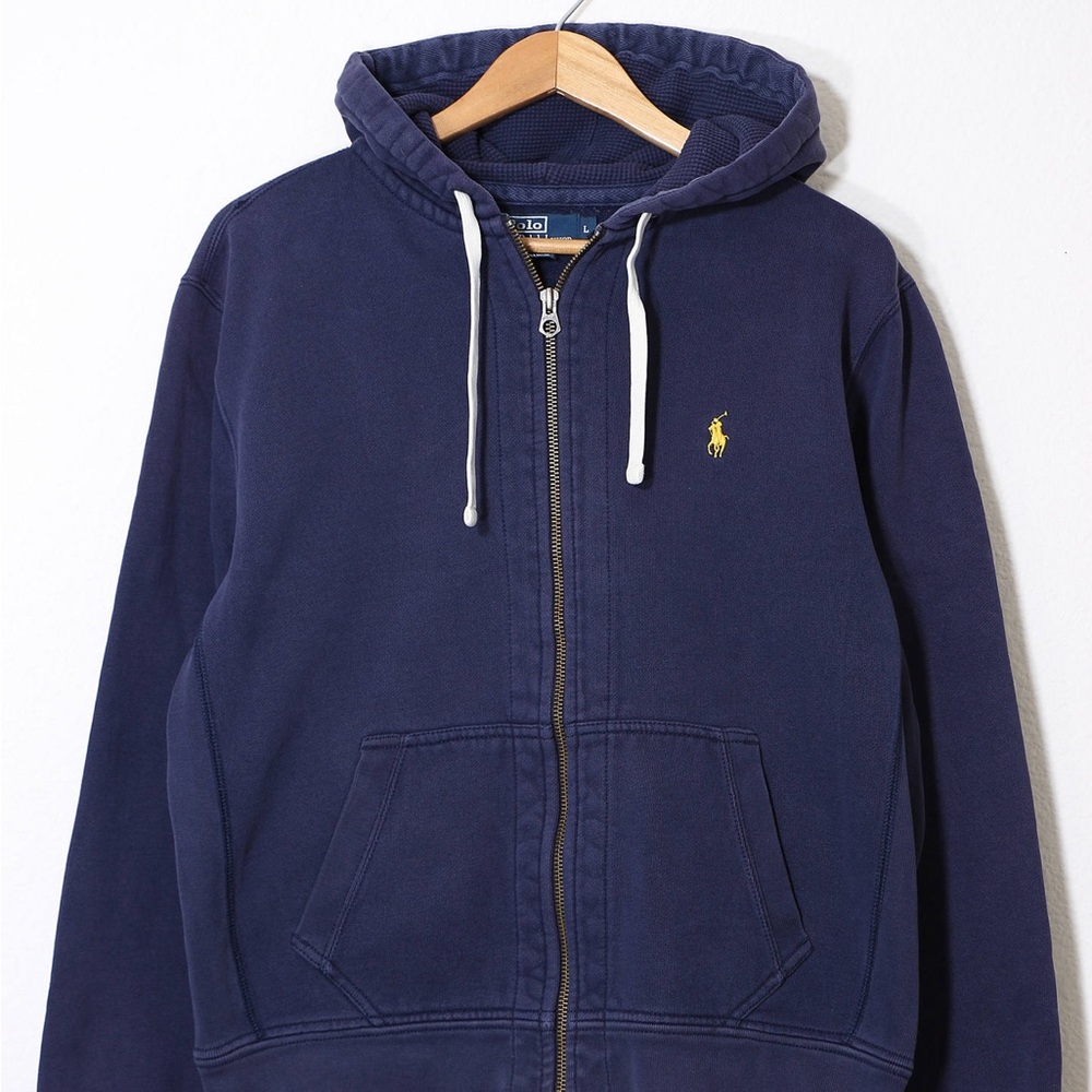 Vintage Polo Ralph Lauren Full Zip Thermal Hood Sweatshirt
